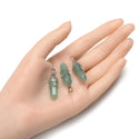 4pcs Natural Green Aventurine Gemstone Pendants, 38mm Loose Bullet Point Stone Drops, G2P-E8