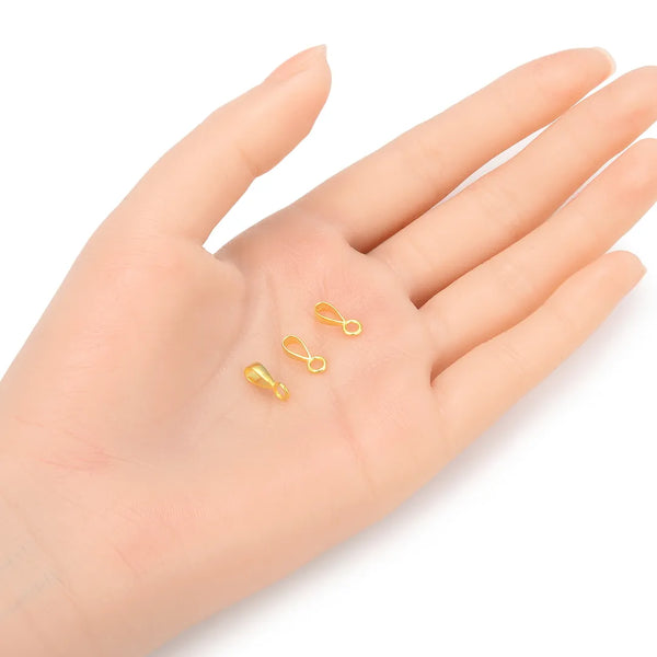 5pcs 925 Sterling Silver Folding Donut Jewelry Bail, Closed Loop Ring, Real 18K Yellow Gold Plated, 11x2.8mm, SS71-2