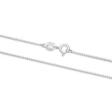 1pc 925 Sterling Silver Box Link Chain Necklace, 0.8mm, Strong Thin Small, 18 inch, SW21-18