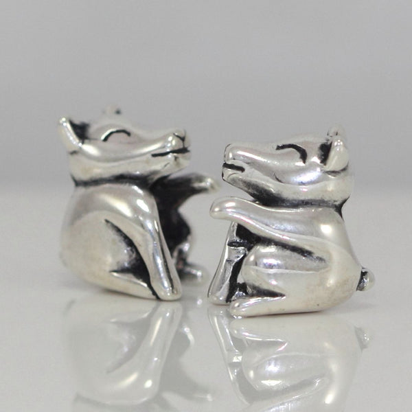 1pc Real Solid Sterling Silver Dog Charm Puppy Bead, Compatible with Pandora All Other Charm Bracelets, EC497