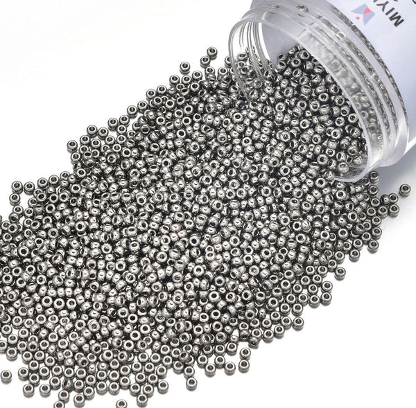 50g Miyuki Rocaille 11/0 Round Seed Beads Opaque Nickel-plated RR-190