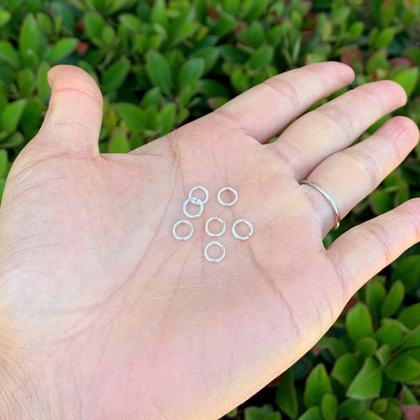 20pcs 925 Sterling Silver Open Jump Rings, 0.9mm/19 Gauge, Size Selections: 4mm/6mm/8mm/10mm/12mm
