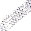 Grade A Natural Hematite Gemstone Star Beads, Silver Plated, 15 Inch/1 Strand, 8mm, Hole ID 1mm, GFC-G2