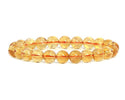 1 Strand Stretch Natural Yellow Citrine Beaded Gemstone Bracelet, 8mm Bead, Length Selections: 7 inch/7.5 inch/8 inch/8.5 inch