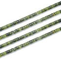 Natural Green Jade Gemstone Heishi Tube Rondelle Beads, 4x2mm/Small, Hole ID 0.9mm, 14.5 Inch/1 Strand, GH-C18