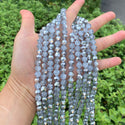 140pcs Creative Club Faceted Round Crystal Glass Beads, Silver Shade, 8mm, Hole ID 1mm, CC2R832