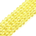 200pcs Creative Club Faceted Round Crystal Glass Beads, Light Topaz Yellow, 6mm (0.24 inch), Hole ID 1mm, CC2R609