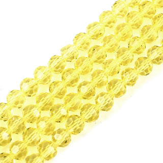 200pcs Creative Club Faceted Round Crystal Glass Beads, Light Topaz Yellow, 6mm (0.24 inch), Hole ID 1mm, CC2R609