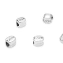 20pcs Love Large Hole Beads, Hole ID 4.5mm, Antique Silver, Zinc Alloy Metal, MEC-C12