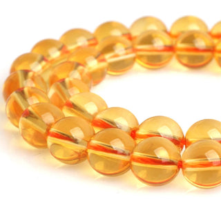 Natural Citrine Yellow Crystal Gemstone Round Beads, 15 Inch/1 Strand, Size Selections: 4mm/6mm/8mm/10mm