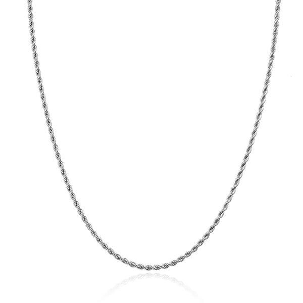 5pcs 304 Stainless Steel 2mm Diamond-Cut Braided Rope Chain Necklaces (18 Inch/20 Inch/22 Inch)