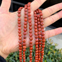 Natural Red Jasper Gemstone Faceted Flat Round Coin Beads, 6mm, Hole ID 1mm, 15 Inch/1 Strand, GZ13-7