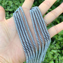 Grade A Natural Hematite Gemstone Rondelle Beads, White Gold Plated, 2 Strands/380pcs Beads, 4x2mm/Small, Hole ID 1mm, GFC7-4