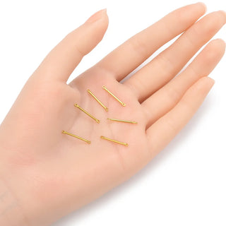 100pcs Raw Brass Bar Link, 2-Hole Thin Connector, Unplated/Uncoated, Size Selections: 10mm/15mm/20mm