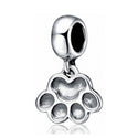 Cute Solid 925 Sterling Silver Dog Paw Charm Dangle Bead, Compatible with Pandora All Other...