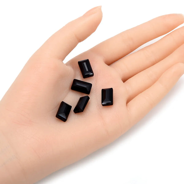 25pcs Adabele Austrian Faceted Rectangle Crystal Beads #5055, Jet Black, 14mm x 8mm, Hole ID 1.2mm, SSRT1423