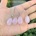 4pcs Natural Pink Rose Quartz Gemstone Pendants, 20x15mm Teardrop Stone Drops, G2P-T7