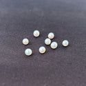 4pcs Natural AAA Grade High Luster Half Drilled Round Pearls Beads, White Cultured Freshwater Pearls, 3-4mm, Hole ID 0.8mm, PH3-34