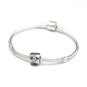 1pc Real 925 Sterling Silver Heart Bead, February Birthstone Charm Cubic Zirconia CZ Purple Amethyst Gemstone, Compatible with Pandora all Other Charm Bracelets, EC617