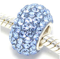 1pc 925 Sterling Silver December Blue Birthstone Bead Charm, 12.5x7.5mm, Hole ID 4.8mm, Fit Pandora All Other Bracelets, EC684-12