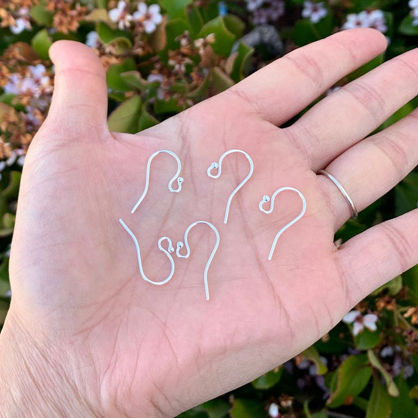 20pcs 925 Sterling Silver Ball End Fish Earring Hooks, 20mm, Wire Gauge/Diameter Selections: 0.6mm/0.7mm/0.8mm/0.9mm