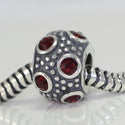 1pc Solid 925 Sterling Silver January Birthstone Bead Charm Cubic Zirconia CZ, Compatible with Pandora All Other Charm Bracelet, EC187