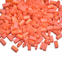 10g Miyuki Half Tila Seed Beads 5x2.3mm, Matte Rainbow Orange HTL-406FR
