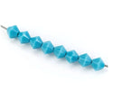 50pcs Preciosa Faceted Bicone Crystal Beads, Blue Turquoise, 6mm, Hole ID 1mm, Pre-B639