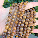 Natural Golden Tiger Skin Jasper Gemstone Round Beads, 1 Strand/15 Inch, Size Selections: 6mm/8mm/10mm