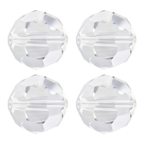 140pcs Creative Club Faceted Round Crystal Glass Beads, Crystal Clear, 8mm, Hole ID 1mm, CC2R801