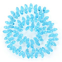 200pcs Creative Club Faceted Teardrop Briolette Crystal Glass Beads, Pendant Drop, Aquamarine Blue, 12x6mm, Hole ID 1mm, CCT2-10