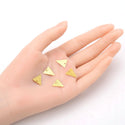 10pcs 14mm Triangle Drop Pendants, Tarnish Resistant, 18K Yellow Gold Plated Brushed Brass, BF-A5