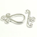 10 Sets Raindrop Toggle Clasp, T-Bar Closure, Sterling Silver Plated Brass, 20mm, CF23