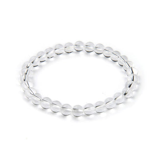 1 Strand Stretch Natural Grade A Clear Crystal White Quartz Beaded Gemstone Bracelet, 6mm Beads, Length Selections: 7 inch/7.5 inch/8 inch