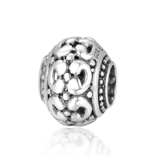 Solid 925 Sterling Silver Large Ancient Lock Charm Good Luck Bead