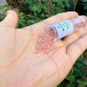 7.5g Miyuki Delica 11/0 Seed Beads, Peach-Lined Rainbow Crystal Clear DB54