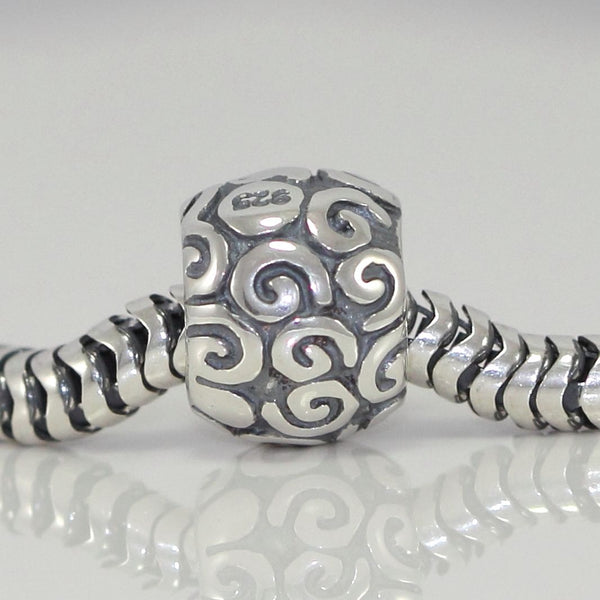 1pc Solid 925 Sterling Silver Interconnectedness Continuity Bead Charm, Compatible with Pandora All Other Charm Bracelet, EC128