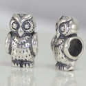 1pc Real Solid Sterling Silver Owl Charm Wisdom Bead, Compatible with Pandora All Other Charm Bracelets, EC396