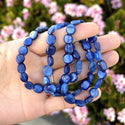 1 Strand Stretch Natural Blue Kyanite Free Form Gemstone Bracelet, 7-10mm Beads, Length Selections: 7 inch/7.5 inch