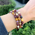 1 Strand Stretch Natural Mookaite Jasper Free Form Gemstone Bracelet, 5-8mm Small Beads, Length Selections: 7 inch/7.5 inch