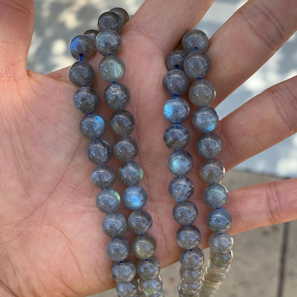 Natural Grade A+ Blue Flash Labradorite Gemstone Round Beads, 15 Inch/1 Strand, Size Selections: 4mm/6mm/8mm/10mm
