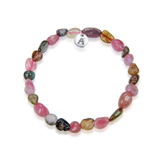 1 Strand Stretch Natural Multi-color Tourmaline Free Form Gemstone Bracelet, 5-8mm Small Beads, Length Selections: 7 inch/7.5 inch