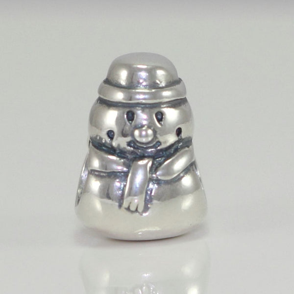 1pc Solid 925 Sterling Silver Snowman Bead Charm, Compatible with Pandora All Other Charm Bracelet, EC157