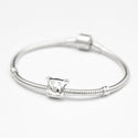 Real Solid Sterling Silver I Love Cat Charm Bead, Compatible with Pandora All Other Charm Bracelets