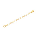 2pcs Sterling Silver Chain Extender with Lobster Claw Clasp, 18K Yellow Gold Plated Cable Chain Extension, Length Selections: 2 inch/3 inch/4 inch/5 inch/6 inch