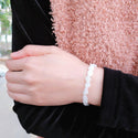 1 Strand Stretch Natural Blue Flash Moonstone Free Form Gemstone Bracelet, 7-10mm Beads, Length Selections: 7 inch/7.5 inch