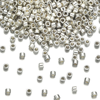 7.5g Miyuki Delica 11/0 Seed Beads, Opaque Galvanized Silver DB35