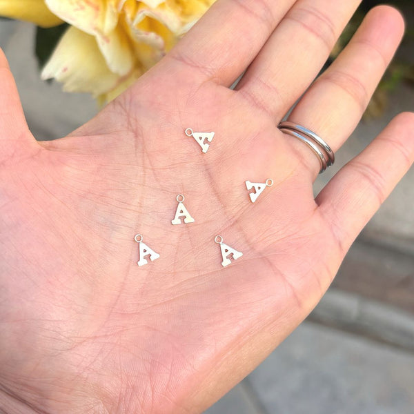 1pc Real 1/20 14K Gold Filled Letter A, Small Alphabet Charm Drop, 6.3x5.7mm , JK12-A1