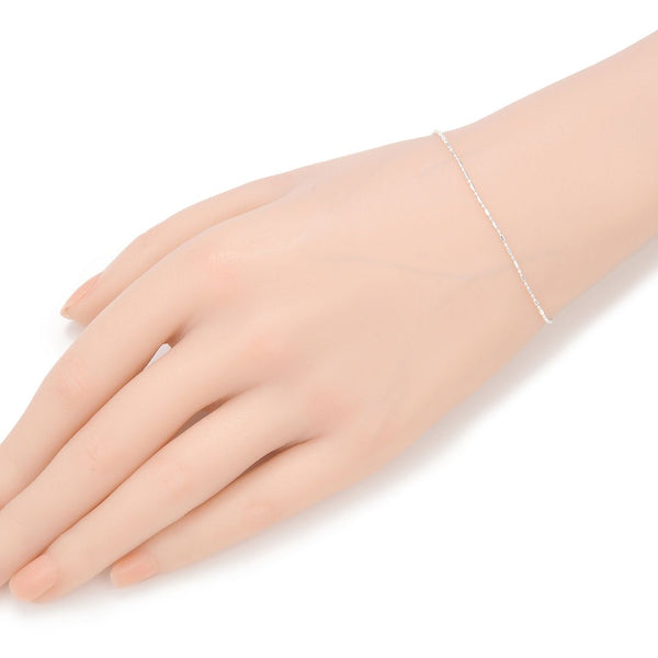 1pc 925 Sterling Silver Beaded Chain Bracelet, 1mm Tiny Round Beads, Length Selections: 6.5 inch/7 inch/7.5 inch