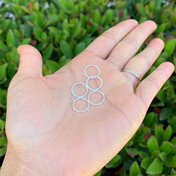 20pcs 925 Sterling Silver Open Jump Rings, 1mm/18 Gauge, Size Selections: 4mm/6mm/8mm/10mm/12mm